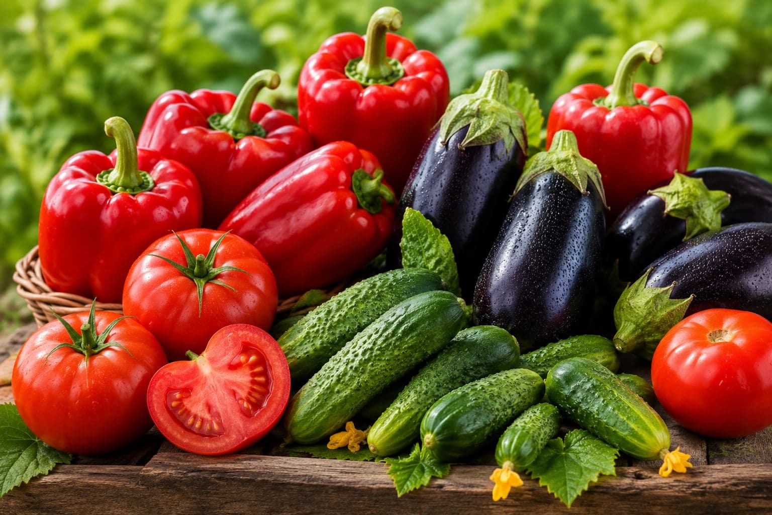 Svježa domaća paprika, rajčica, patlidžan i krastavci kornišoni ubrani na OPG Radišić
